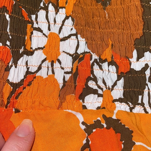 Faithfull The Brand Martine Mini Dress in Orange Isola Floral Boho Retro Size 6 - Picture 14 of 15